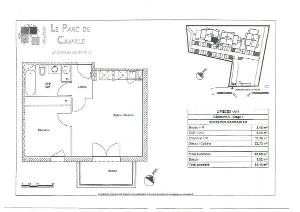 Appartement à louer - SAINT ORENS DE GAMEVILLE, 2 pièces