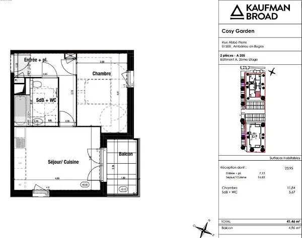 Location appartement 2 pièces - 41m² à Ambérieu-en-bugey (01500)