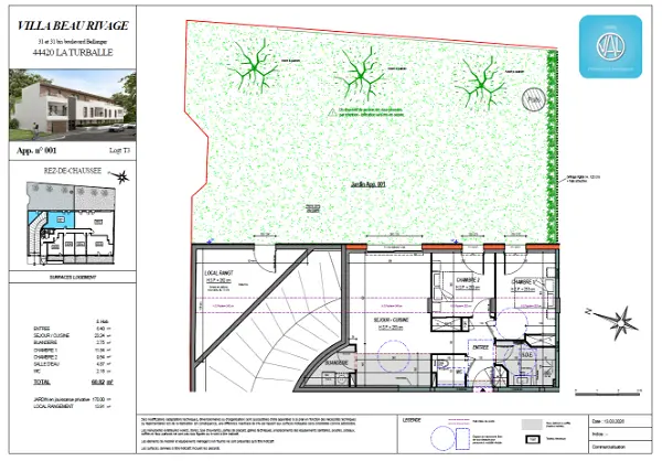 Achat appartement 3 pièces - 60.89m² à La turballe (44420)