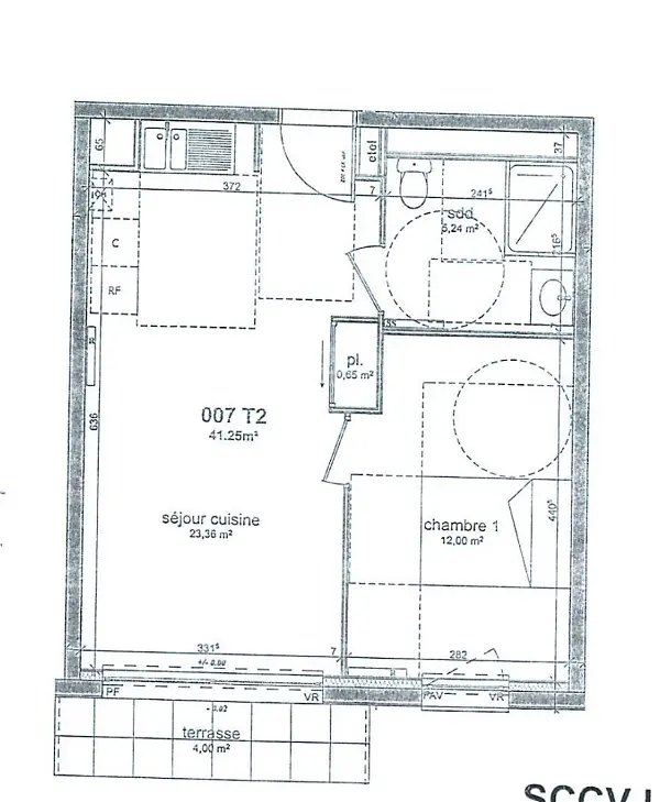 Location appartement 2 pièces - 39.88m² à Mont-saint-aignan (76130)