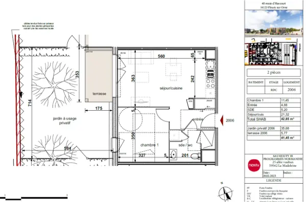 Appartement à louer - FLEURY-SUR-ORNE, 2 pièces
