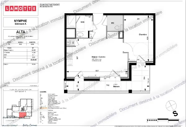 Appartement à louer - LE RHEU, 2 pièces