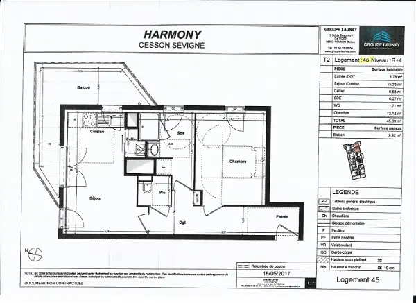 Appartement à louer - CESSON SEVIGNE, 2 pièces