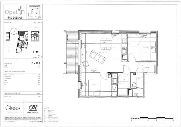 Appartement à louer - BOUGUENAIS, 3 pièces