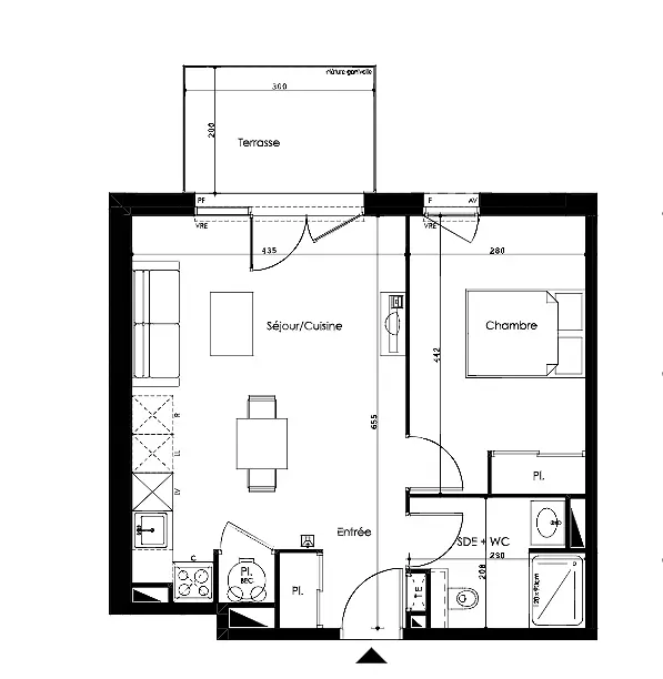 Location appartement 2 pièces - 45m² à Gujan mestras (33470)