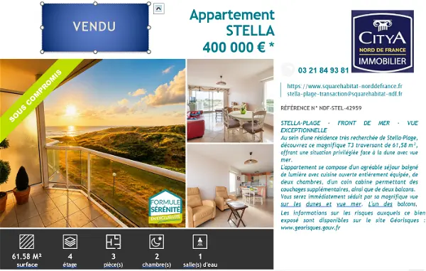 Appartement à vendre - STELLA, 3 pièces