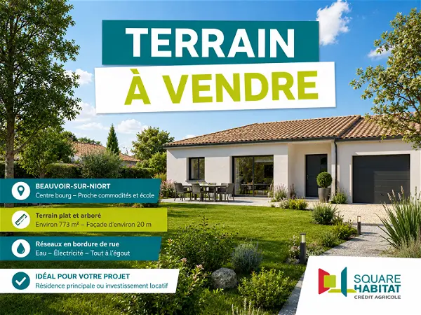 Achat terrain - 773m² à Beauvoir sur niort (79360)