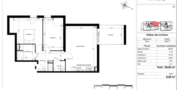 Appartement à vendre - ORLEANS, 3 pièces