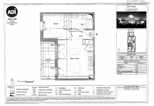 Location appartement 2 pièces - 43.84m² à Saint nazaire (44600)