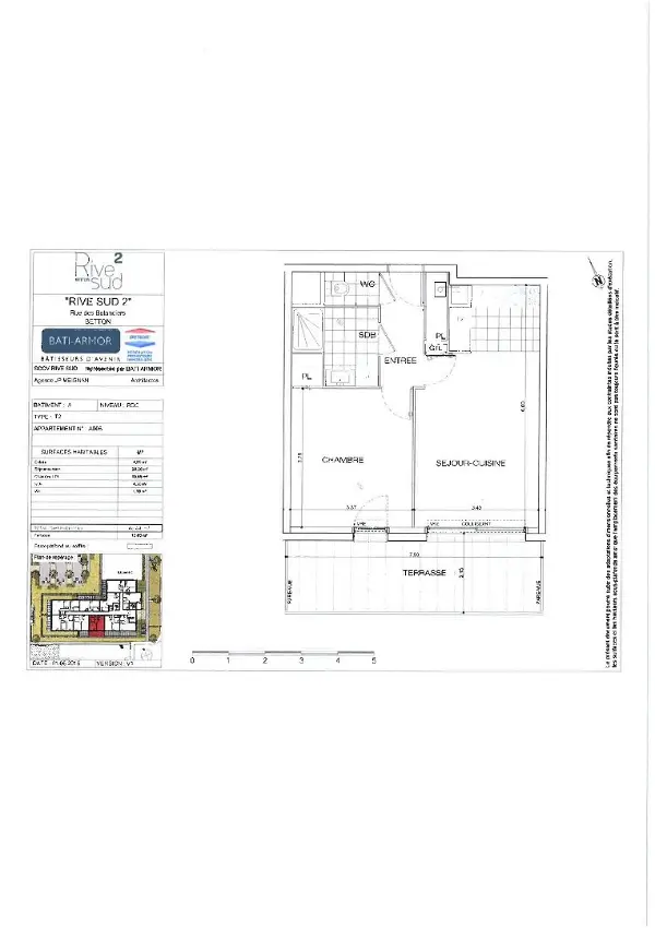 Location appartement 2 pièces - 44.44m² à Betton (35830)
