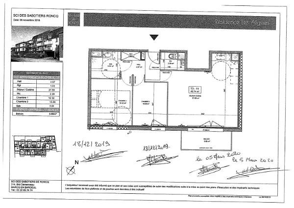Location appartement 3 pièces - 62.74m² à Roncq (59223)