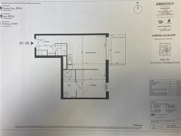 Location appartement 2 pièces - 41.35m² à Caen (14000)