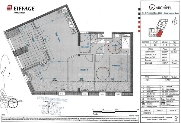 Location appartement 3 pièces - 61m² à St luce sur loire (44980)