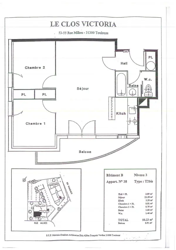 Appartement à louer - TOULOUSE, 2 pièces