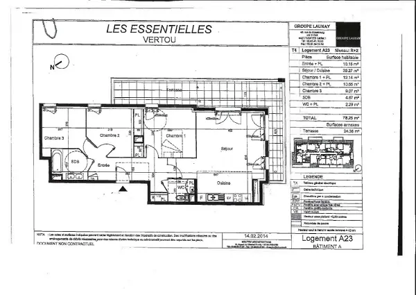 Location appartement 4 pièces - 78.25m² à Vertou (44120)