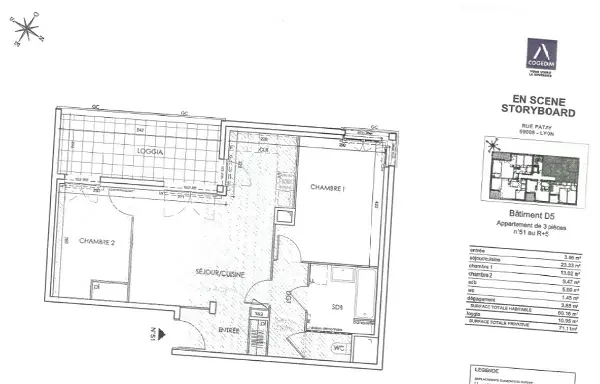 Appartement à louer - Lyon 8e Arrondissement, 3 pièces