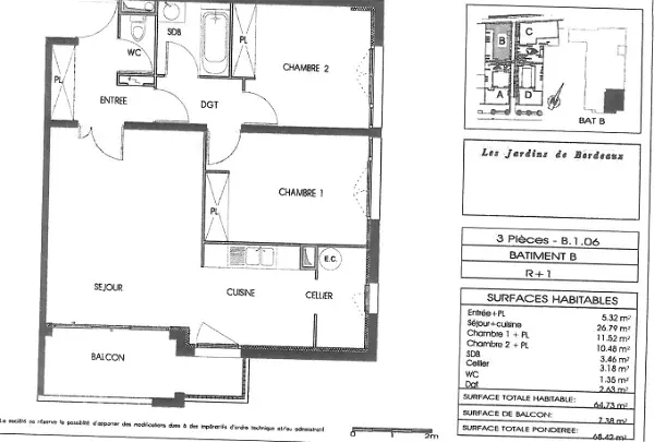 Appartement à louer - BORDEAUX BASTIDE, 3 pièces